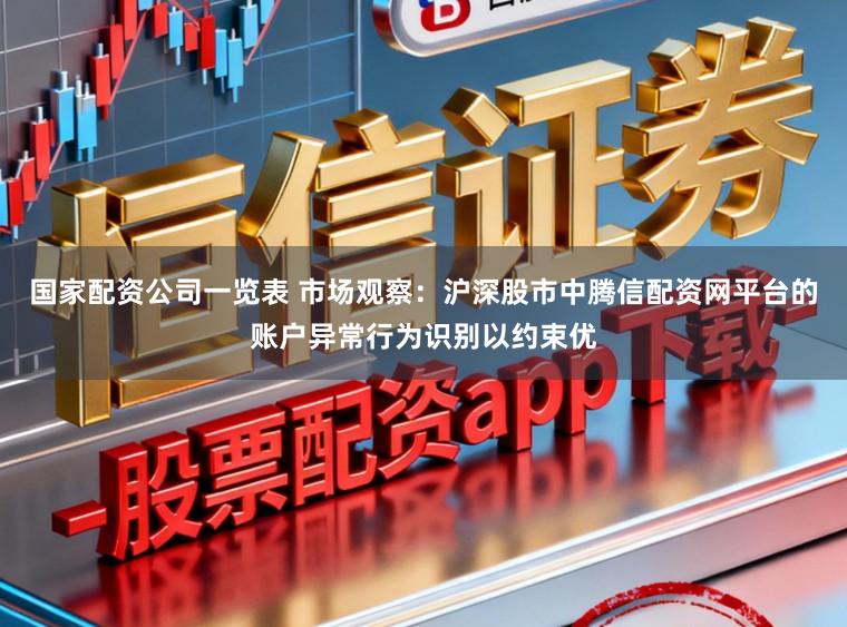 国家配资公司一览表 市场观察：沪深股市中腾信配资网平台的账户异常行为识别以约束优